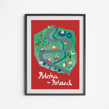 Plakat Polska Mapa 50x70