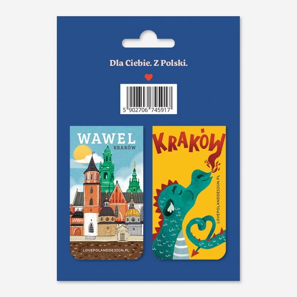 Zakładki Magnetyczne Kraków Smok + Wawel