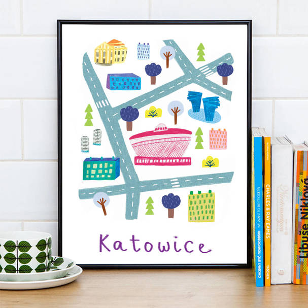 Plakat Mapa Katowice 50x70